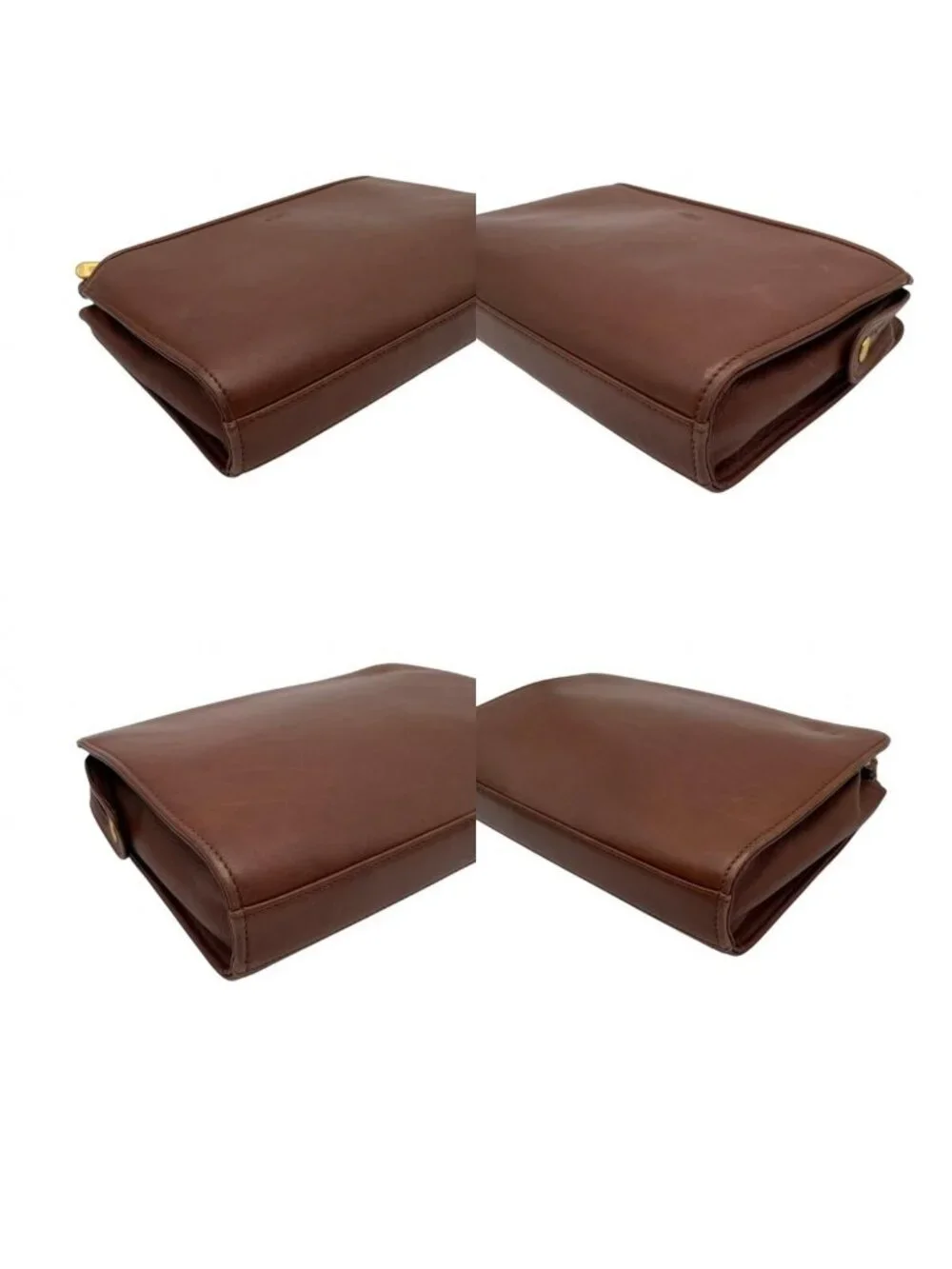 Balenciaga Clutch Leather Brown Gold Gentleman Business Ceremonial Occasions